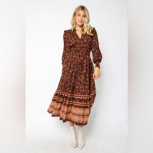 Bohemian Rose Midi Dress